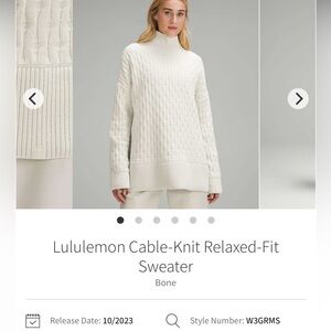 LULULEMON cable knit sweater 10/12 like new